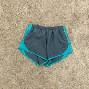 women’s nike blue and grey dry fit shorts, size small